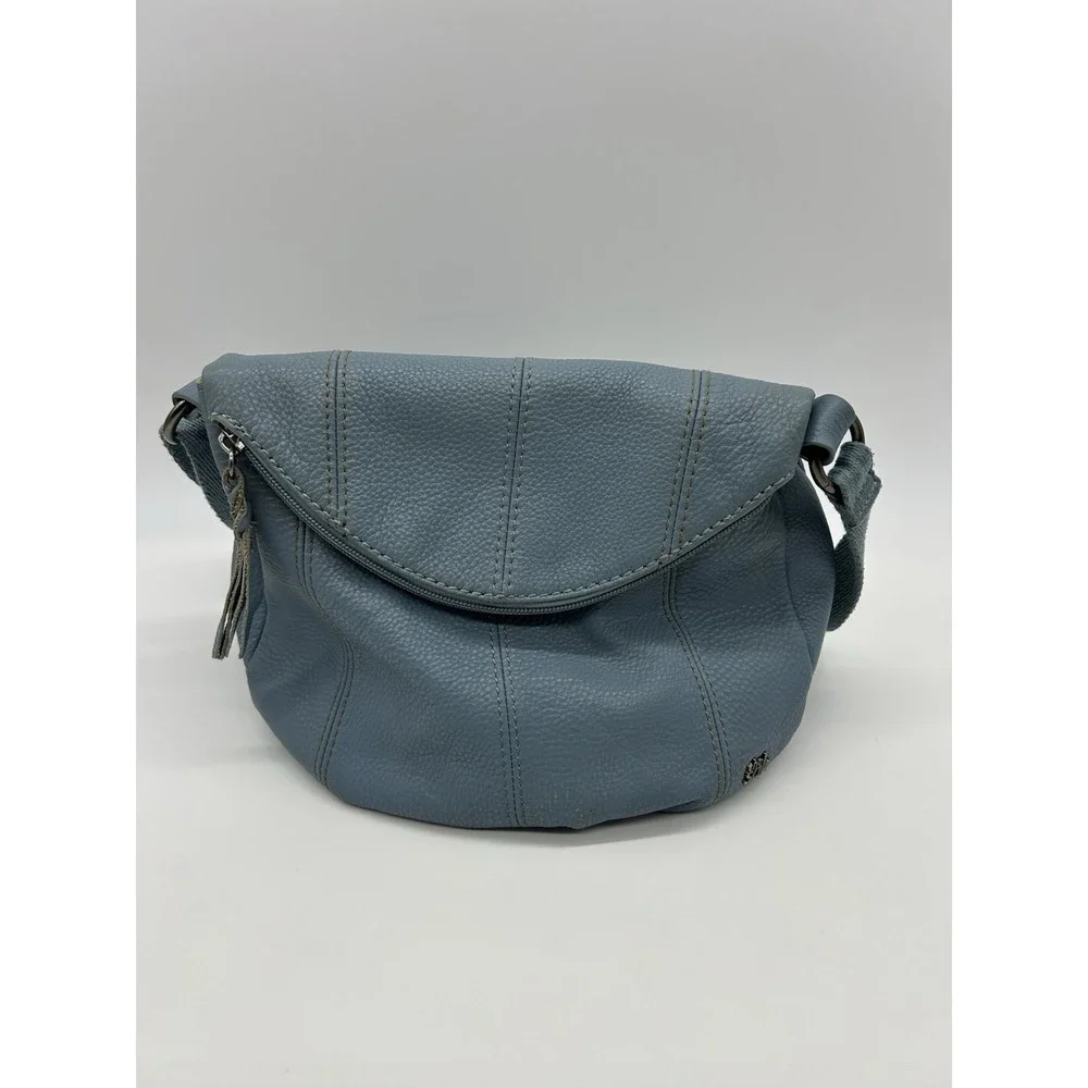 The Sak Deena Flap Crossbody Bag‎ Leather  Blue Boho Slouchy Messenger